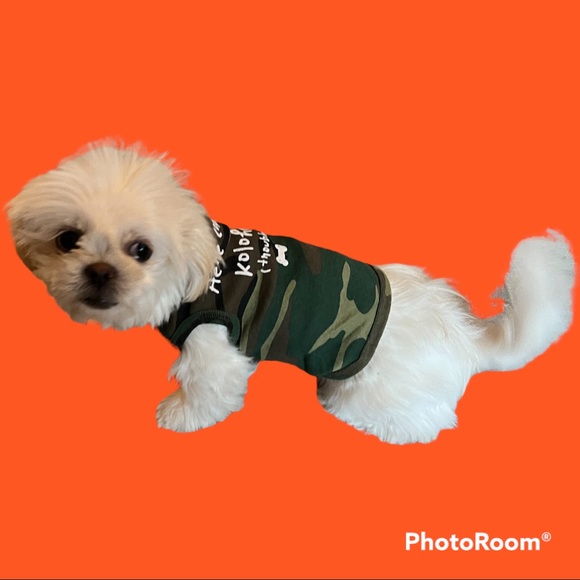 Camo Dog Tee “Here comes Kolohe! (Trouble) 🦴 ” L (24- 45 lbs.) NWT, 100% Cotton - Picture 5 of 5